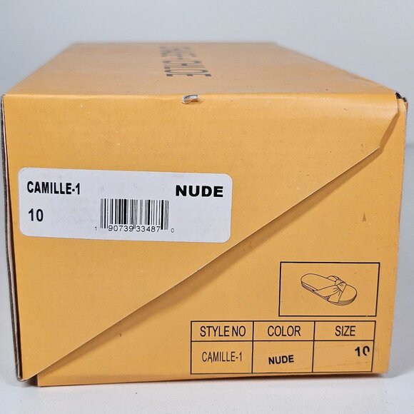 Chase And Chloe Camille-1 Nude Bow Slide‎ Sandals Puffy Knot Women 10 - Picture 12 of 16